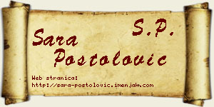 Sara Postolović vizit kartica